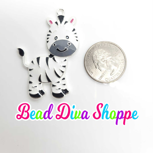 48mm x 30mm - ADORABLE ZEBRA - Pendants for Diy and Jewelry Making Supplies