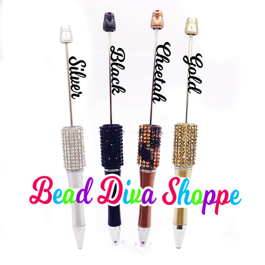 Set of 2 - RHINESTONE PENS- 11 Colors to Choose From - Beadable Pens - Colorful - Supplies - Craft Supplies - Gifts - Beadable Items