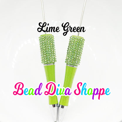 Set of 2 - RHINESTONE PENS- 11 Colors to Choose From - Beadable Pens - Colorful - Supplies - Craft Supplies - Gifts - Beadable Items