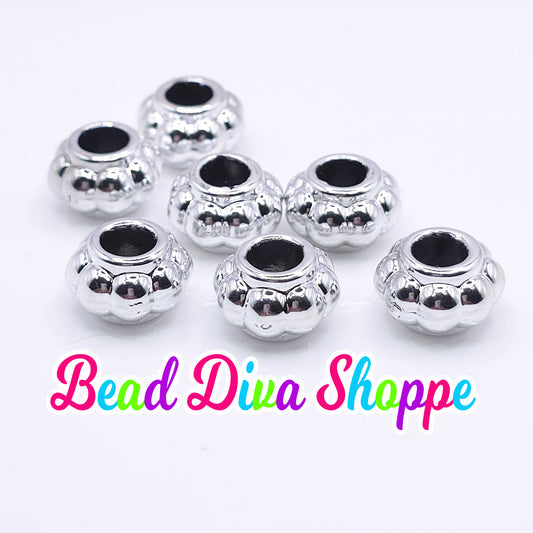 Set of 10 - 13mm UV Plating Colored Acrylic Large Hole Beads