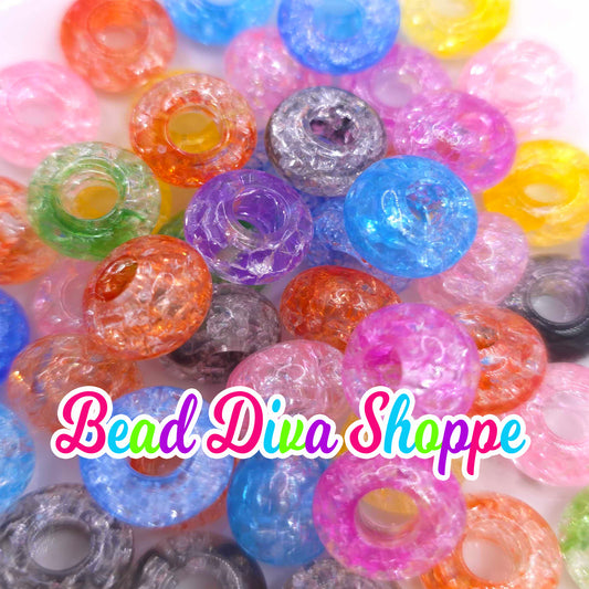 15mm - Set of 10 - COLORFUL MIX Acrylic ABACUS -  Rondelle Loose Spacer Beads - Diy - Jewelry - Beaded Pens - Keychains - Bracelets