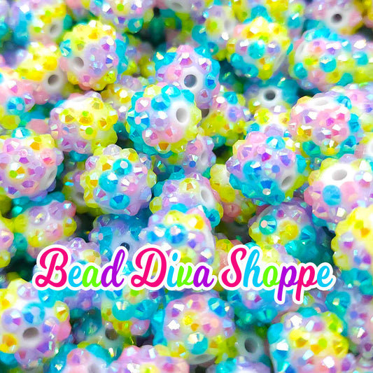 WHOLESALE - Set of 50/100 - 12mm - PINK / BLUE / Purple Rhinestone Ab - Beads for Diy - Jewelry Making Supplies - Keychains - Pens