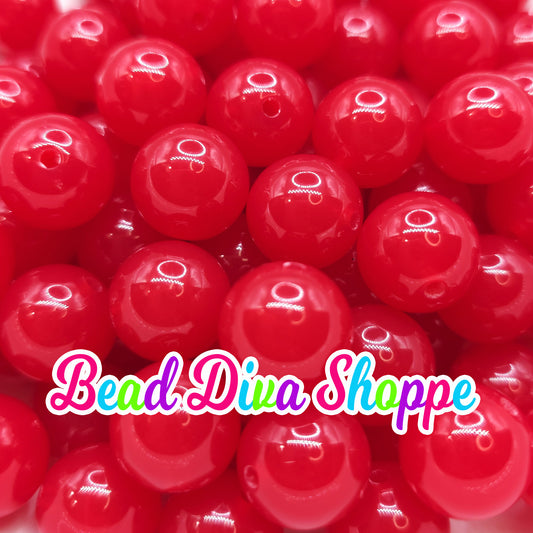 Set of 10 - 16mm - RED JELLY Beads - Acrylic Beads- Bubblegum - Chunky - Round Acrylic Beads for Diy and Jewelry Supplies