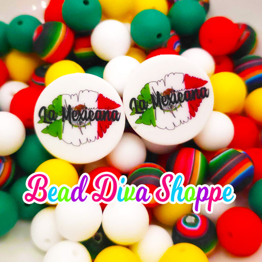 Set of 50 - 15mm - LA MEXICANA MIX - Silicone Beads - Diy Jewelry Making - Beaded Pens - Keychains - Bracelets