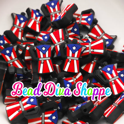 Set of 2 - 30mm x 24mm - PUERTO RICO Coffee Pot - Focal  Beads - DIY Jewelry Making - Beaded Pens - Keychains - Bracelets