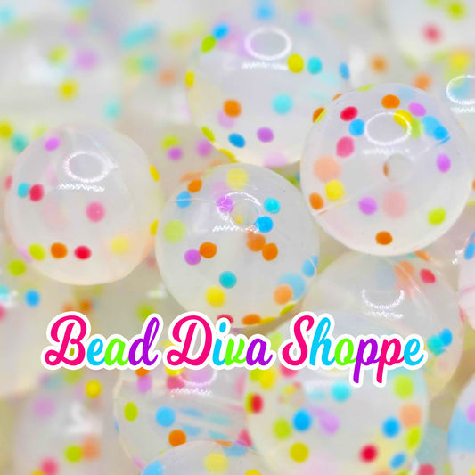 Set of 10 - 15mm -COLORFUL Confetti DOTS - Solid Jelly Silicone Beads - Diy Jewelry Making - Beaded Pens