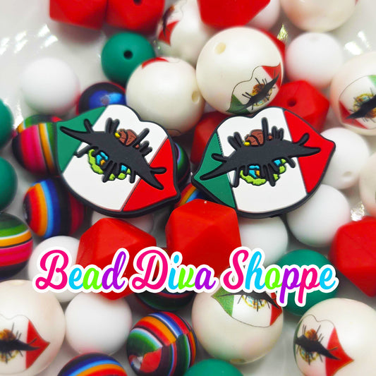 Set of 50 - 15mm - MEXICAN KISS MIX - Silicone Acrylic Beads - Diy Jewelry Making - Beaded Pens - Keychains - Bracelets
