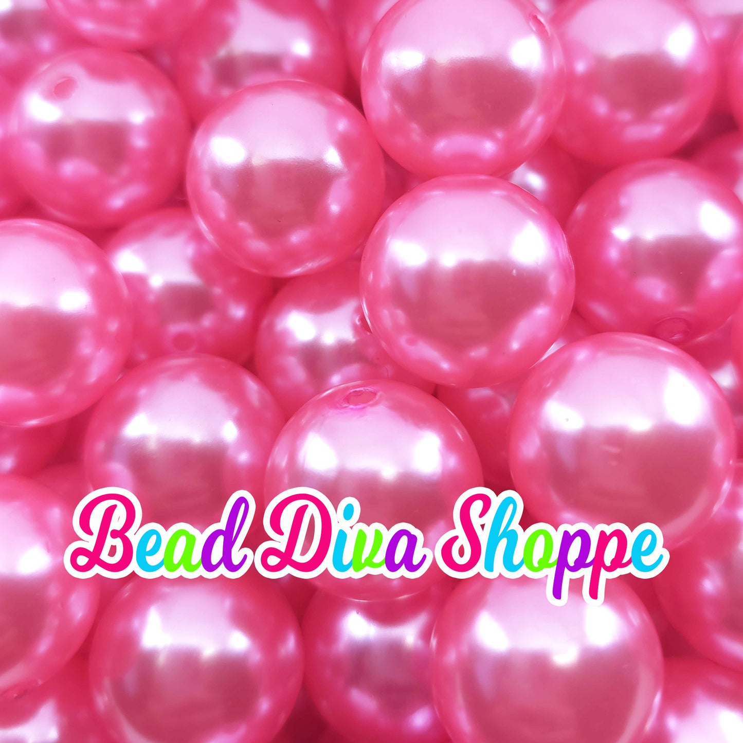 20mm - BUBBLEGUM PINK PEARL - Chunky Bubblegum Beads - Round Acrylic Beads for Diy and Jewelry Making Supplies