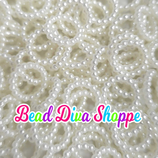 14mm - Set of 10 - WHITE PEARL SPACERS - Spacer Bead for Diy and Jewelry Making Supplies