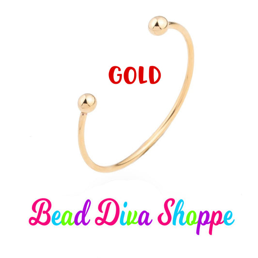 60mm - 3 Colors to Choose from - ROSEGOLD / SILVER / GOLD Beadable Bangle Bracelets - Diy Jewelry Making - Gifts