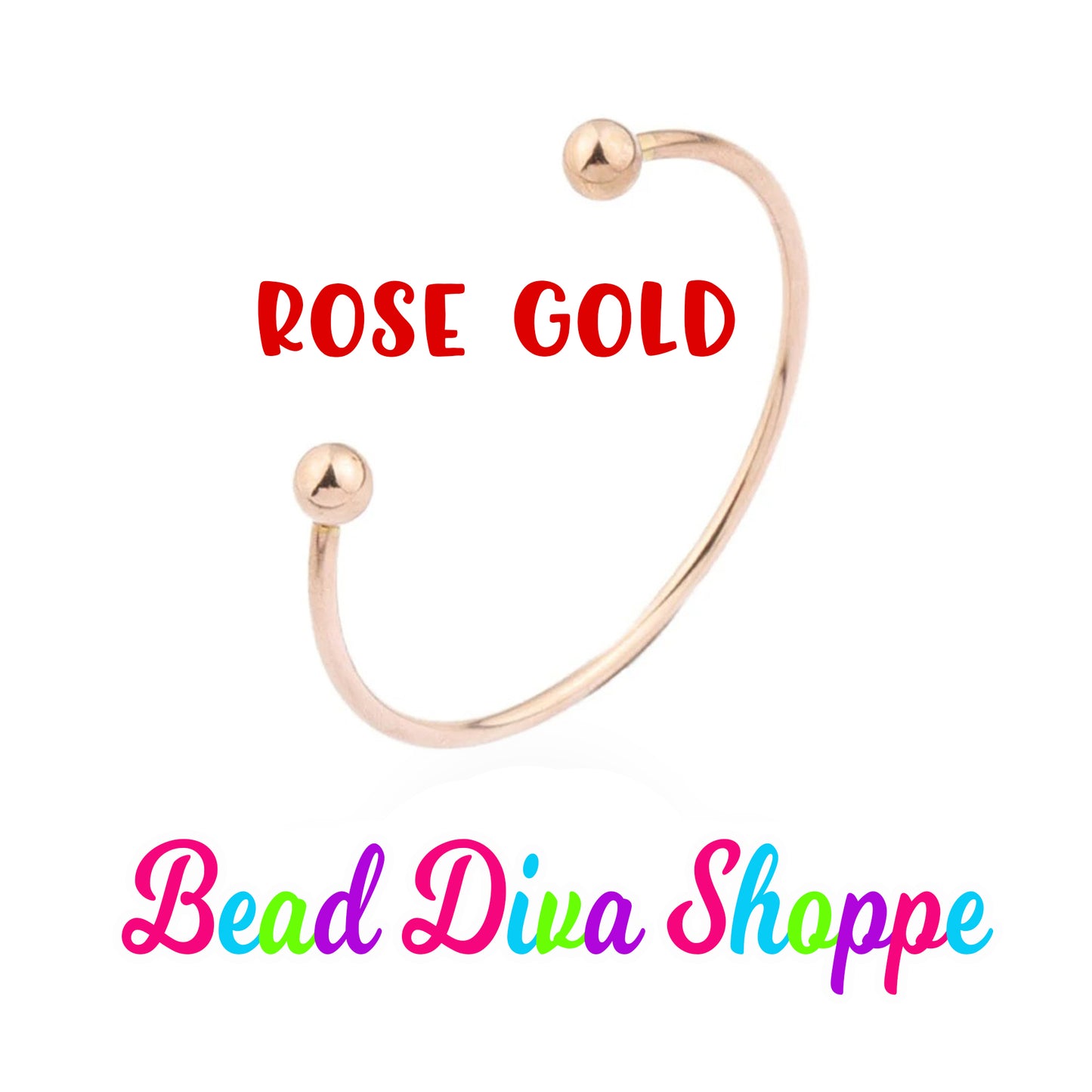 60mm - 3 Colors to Choose from - ROSEGOLD / SILVER / GOLD Beadable Bangle Bracelets - Diy Jewelry Making - Gifts