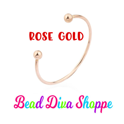 60mm - 3 Colors to Choose from - ROSEGOLD / SILVER / GOLD Beadable Bangle Bracelets - Diy Jewelry Making - Gifts