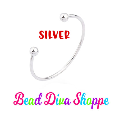 60mm - 3 Colors to Choose from - ROSEGOLD / SILVER / GOLD Beadable Bangle Bracelets - Diy Jewelry Making - Gifts