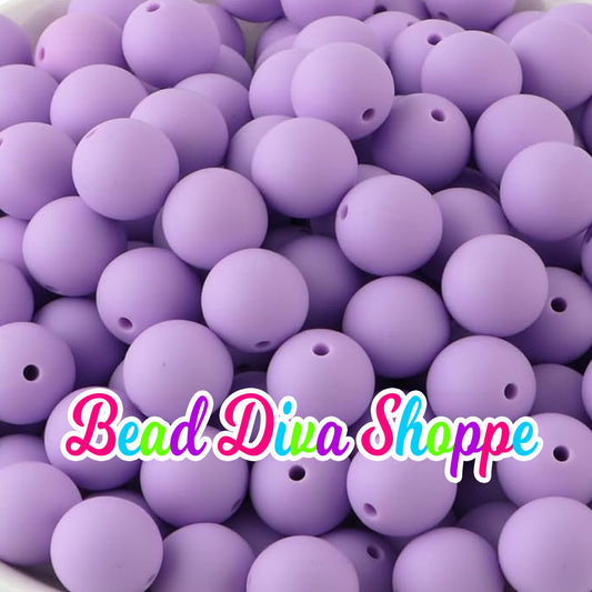 Set of 10 - 15mm - SOLID -  LIGHT PURPLE - Silicone Beads - Diy Jewelry Making - Beaded Pens - Keychains - Bracelets