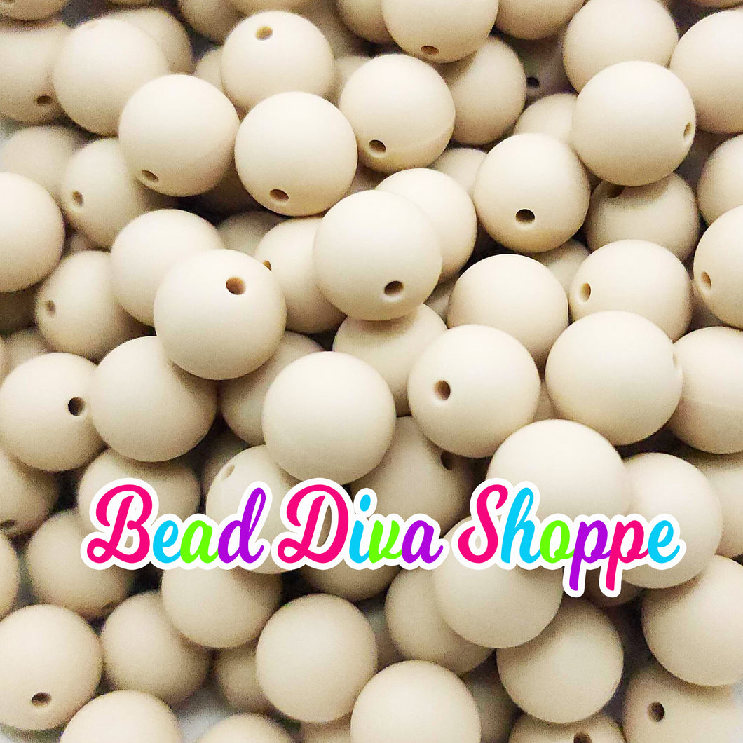 Set of 10 - 15mm - SOLID - NAVAJO WHITE - Silicone  Beads for Diy and Jewelry Making Supplies