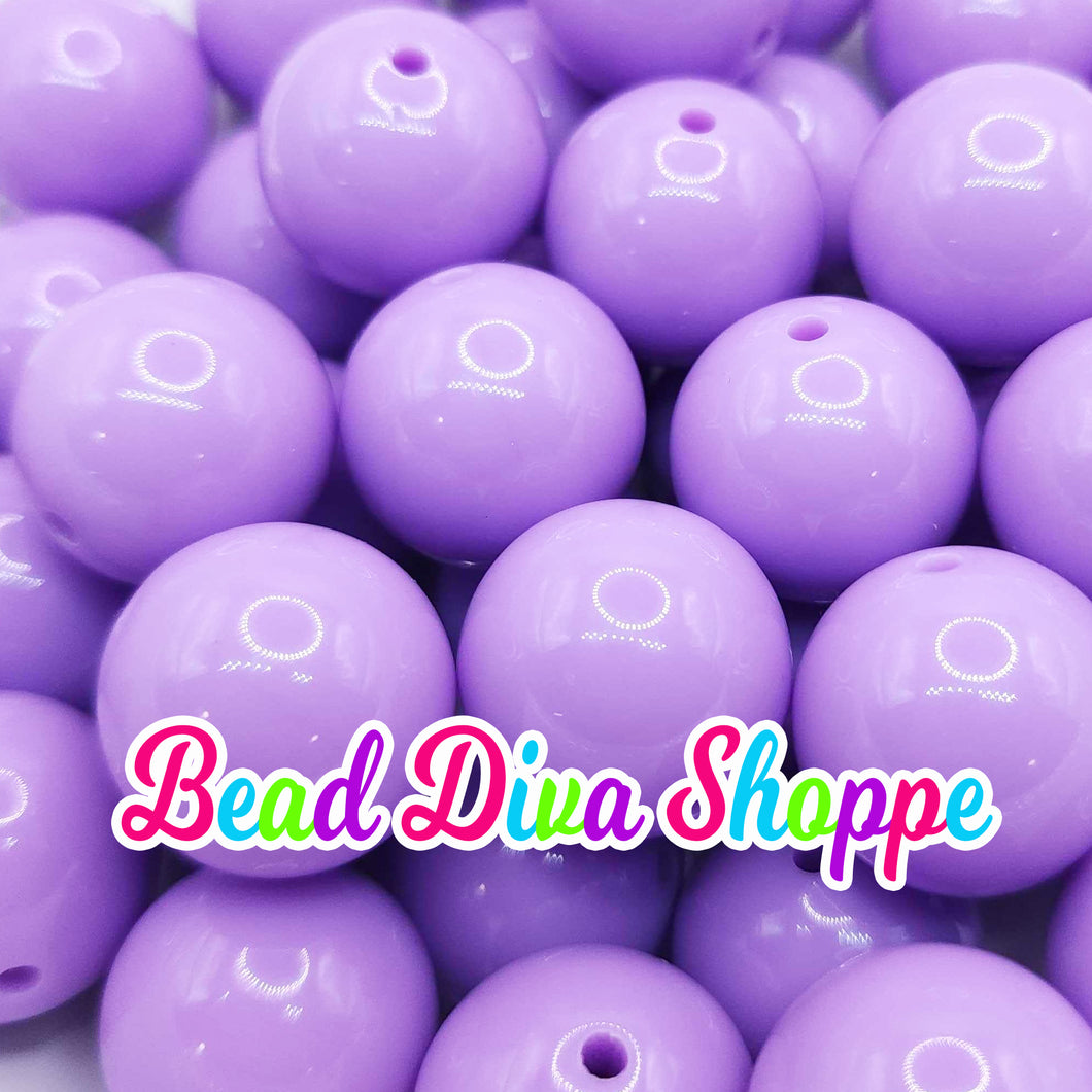 20mm - LIGHT PURPLE -  Solid  Beads - Bubblegum - Round Acrylic Beads for DIY and Jewelry Making Supplies