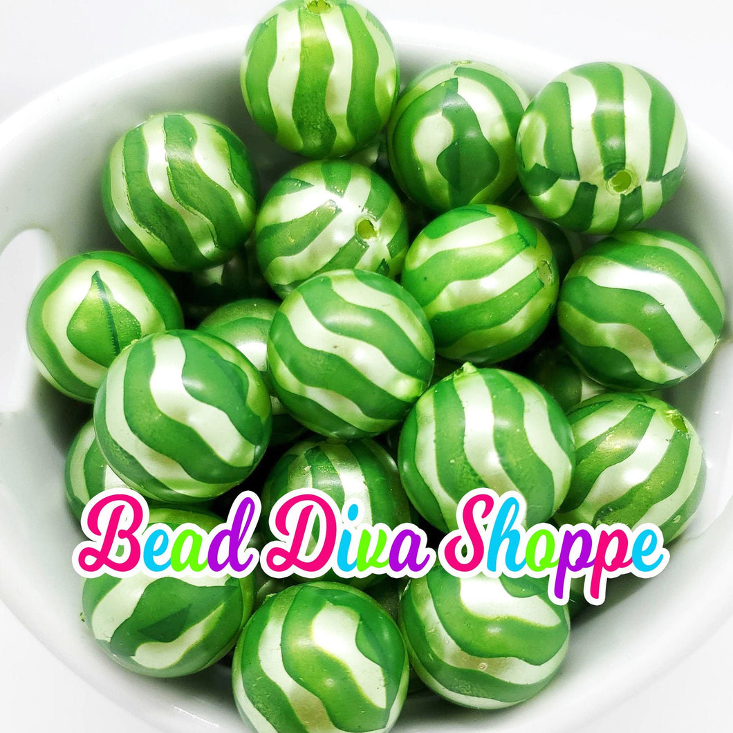 20mm- WATERMELON Chunky Beads - Bubblegum - Round Acrylic Beads for DIY and Jewelry Making Supplies