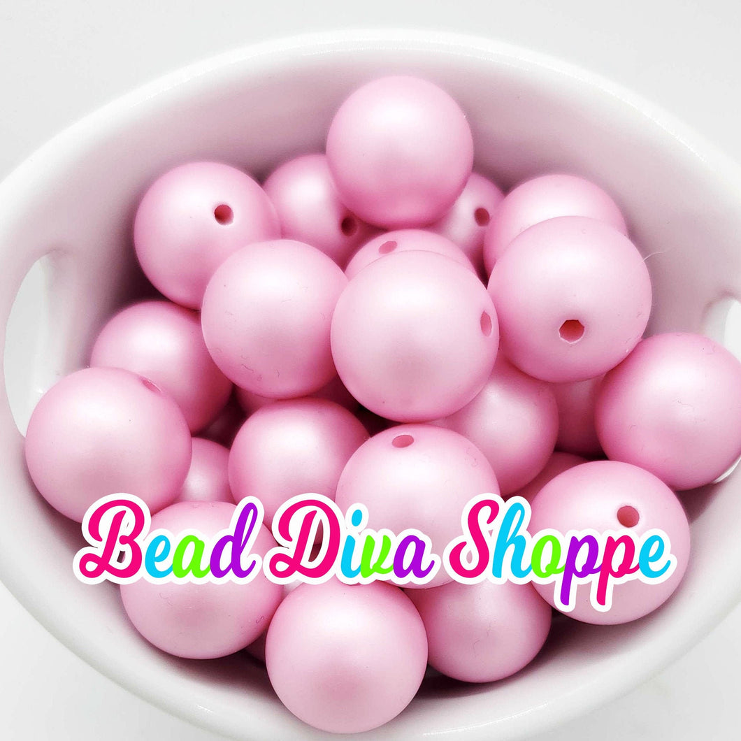 20mm - Pink MATTE Pearl Chunky Beads - Bubblegum - Round Acrylic Beads for DIY and Jewelry Making Supplies