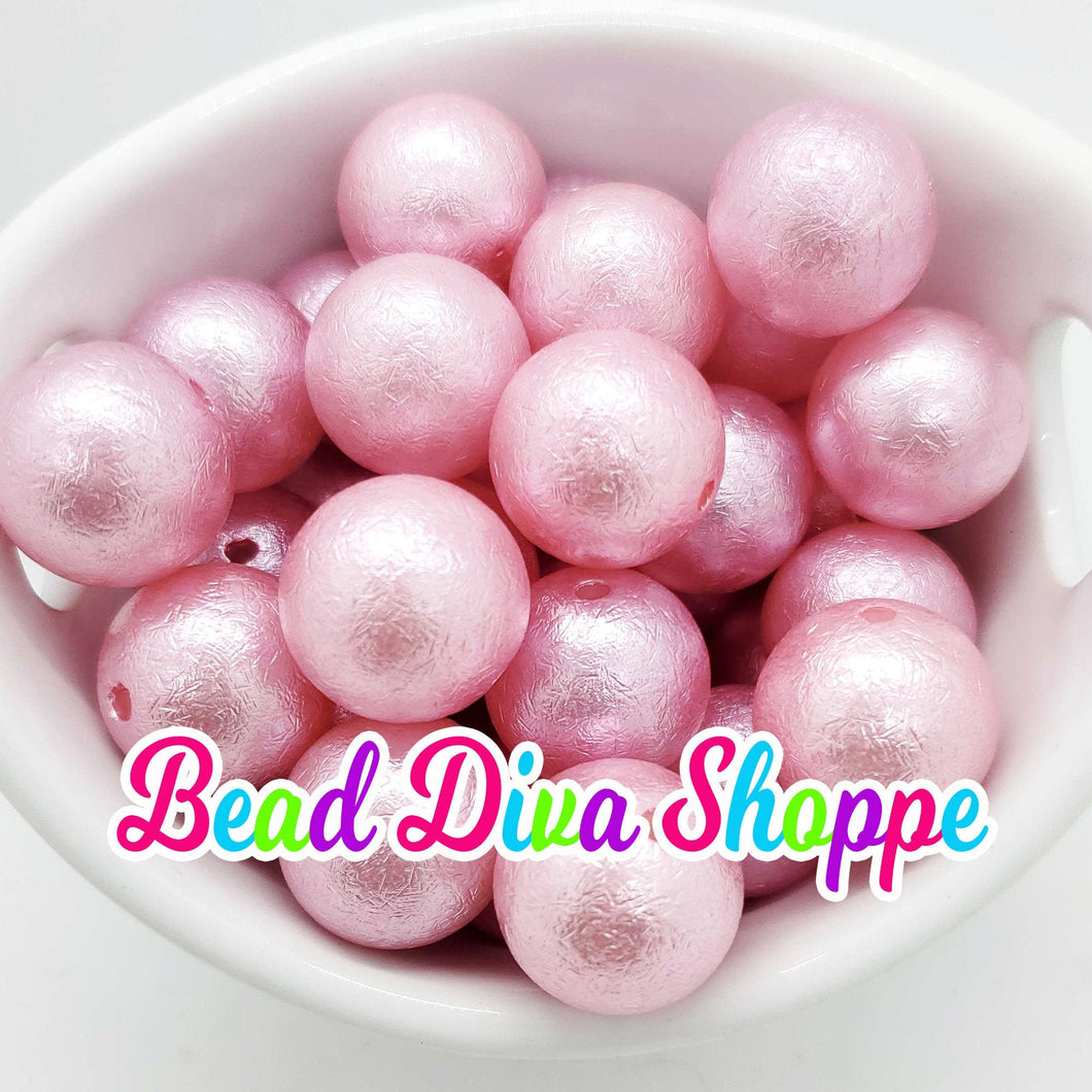 20mm - PINK Wrinkle beads - Bubblegum - Round Acrylic Beads for DIY and Jewelry Making Supplies