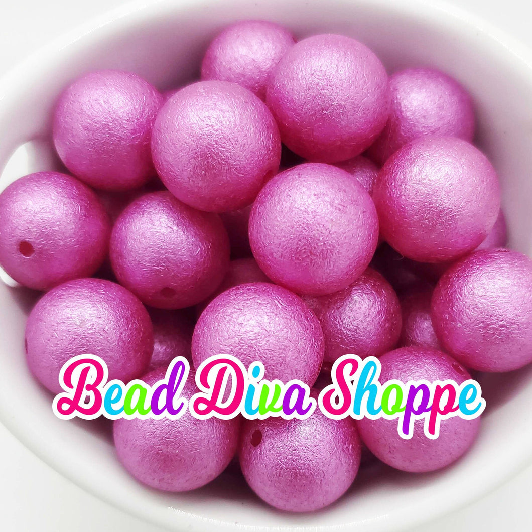 20mm- HOT PINK Wrinkle beads - Bubblegum - Round Acrylic Beads for DIY and Jewelry Making Supplies