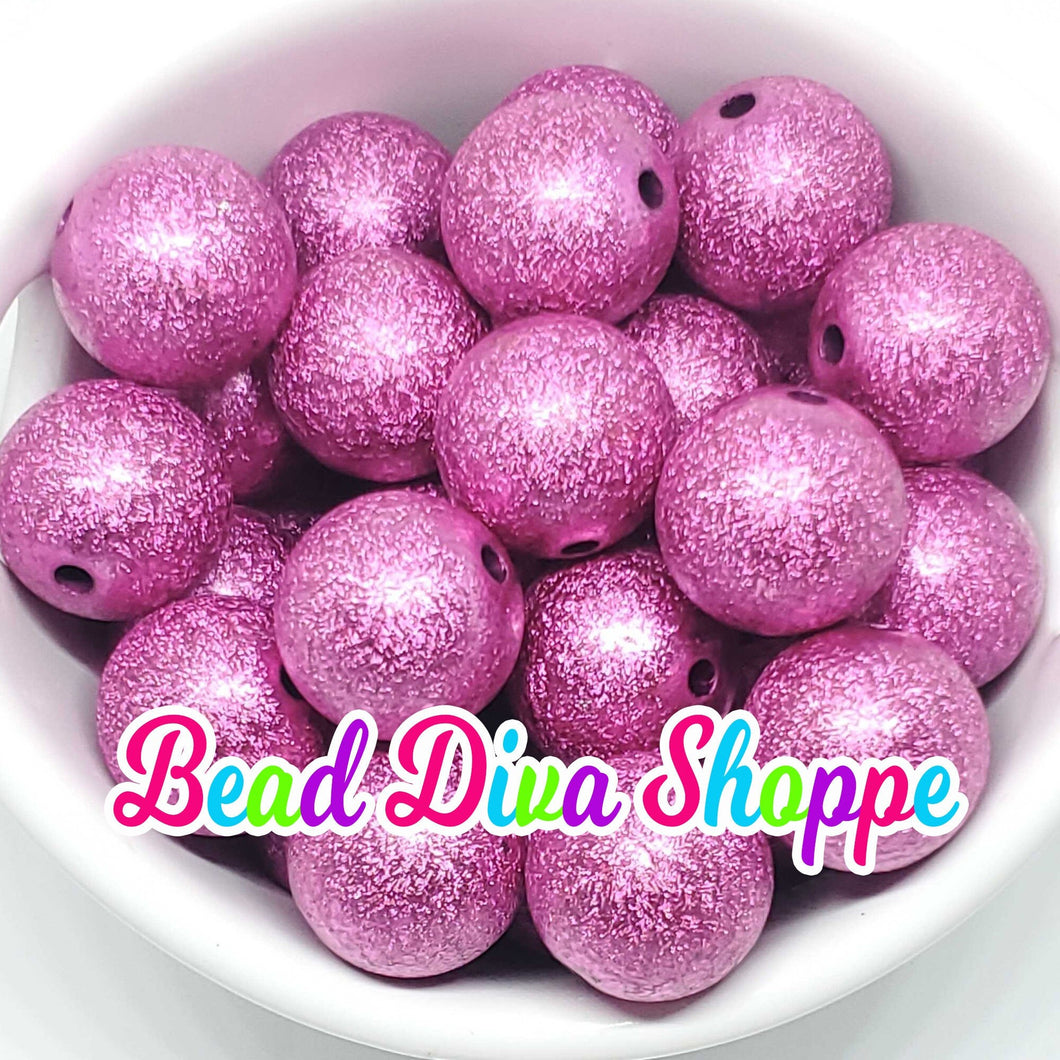 20mm - DARK HOT PINK Wrinkle beads - Bubblegum - Round Acrylic Beads for Diy and Jewelry Making Supplies