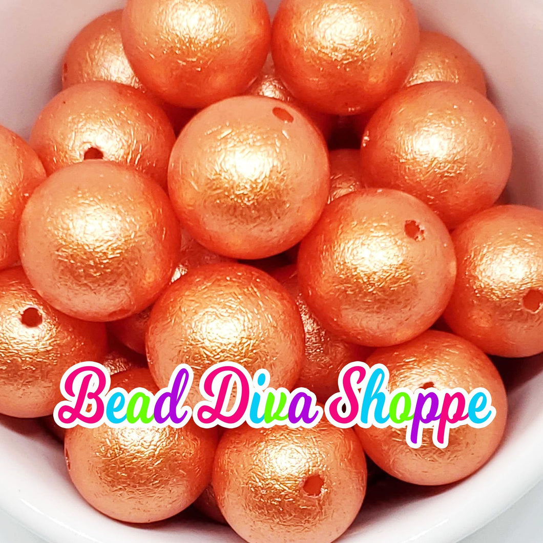 20mm - ORANGE Wrinkle beads - Bubblegum - Round Acrylic Beads for DIY and Jewelry Making Supplies