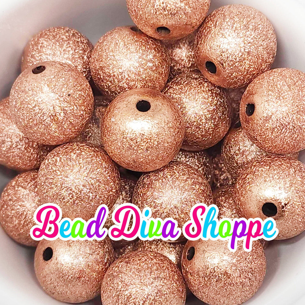 20mm - CHAMPAGNE Stardust Beads - Bubblegum - Round Acrylic Beads for Diy and Jewelry Making Supplies