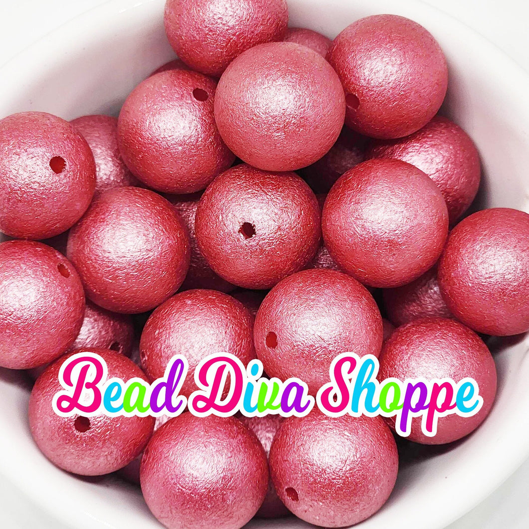 20mm - RED Wrinkle beads - Bubblegum - Round Acrylic Beads for DIY and Jewelry Making Supplies