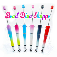 Load image into Gallery viewer, Set of 2 - GRADIENT GLITTER PENS- 12 Colors to Choose From - Beadable Pens - Colorful - Supplies
