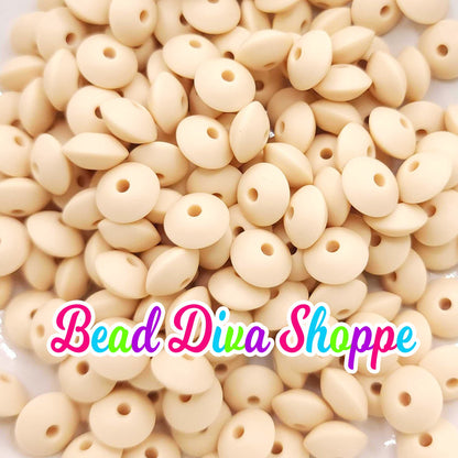 Set of 10 - 12mm - LENTIL BEADS - Choose your color - Beads for Diy and Jewelry Making Supplies