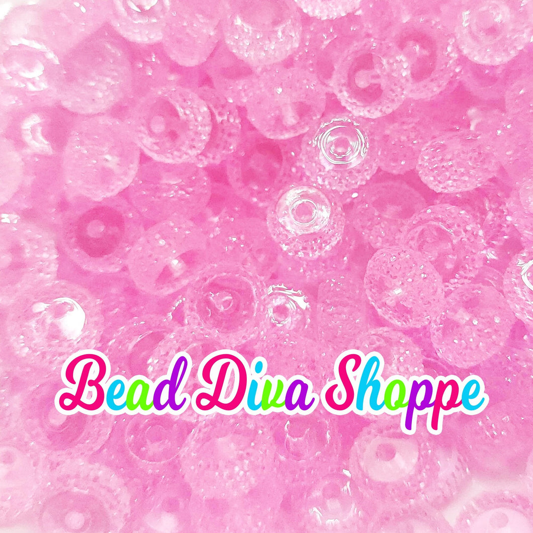 12mm - SET of 10 - PINK -  Acrylic Rondelle Flat Rhinestone Spacer Beads - Round Beads for Diy and Jewelry Making Supplies