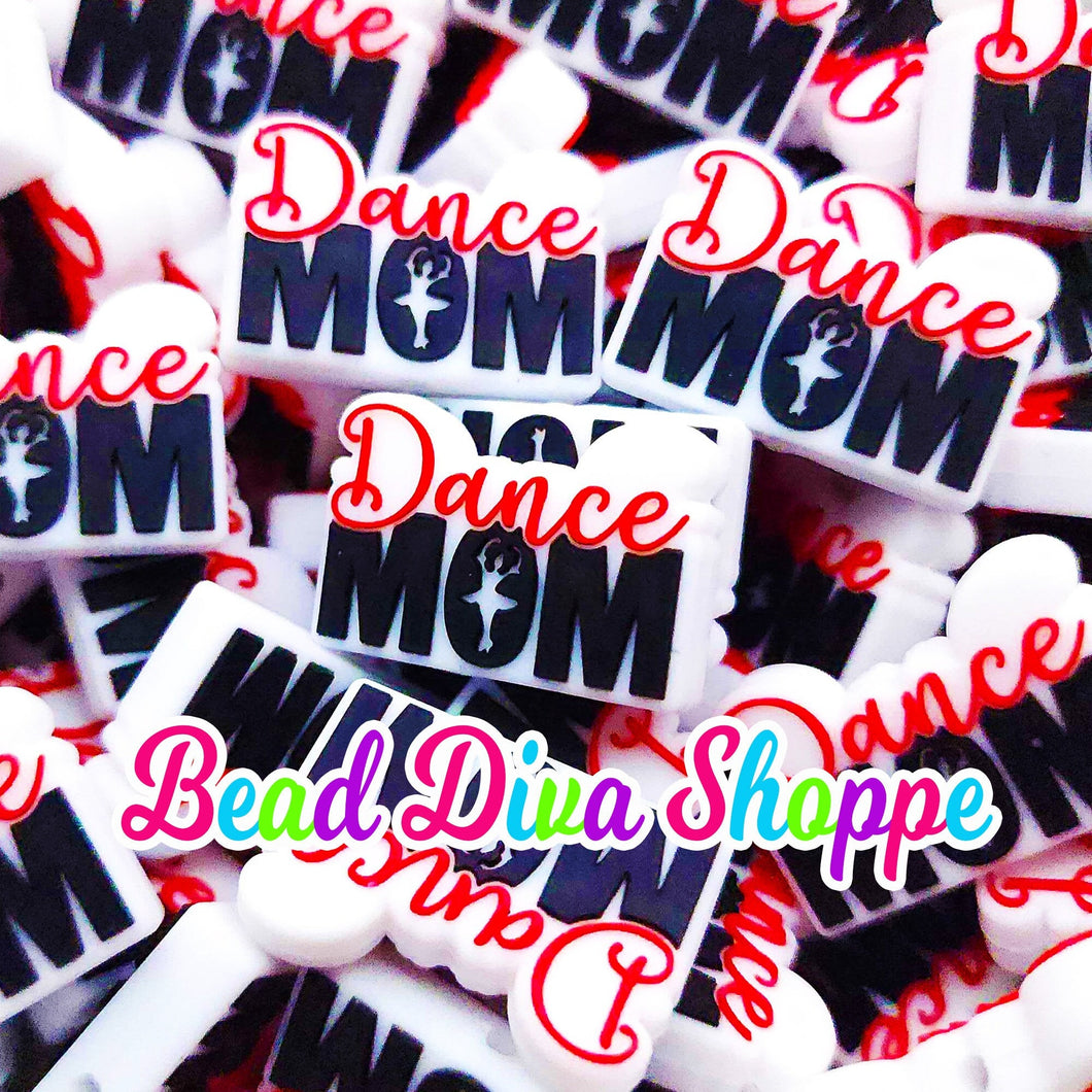 Set of 2 - 20mm x 30mm - DANCE MOM BALLERINA - Focal Silicone Beads - for Diy - Craft - Jewelry Making Supplies