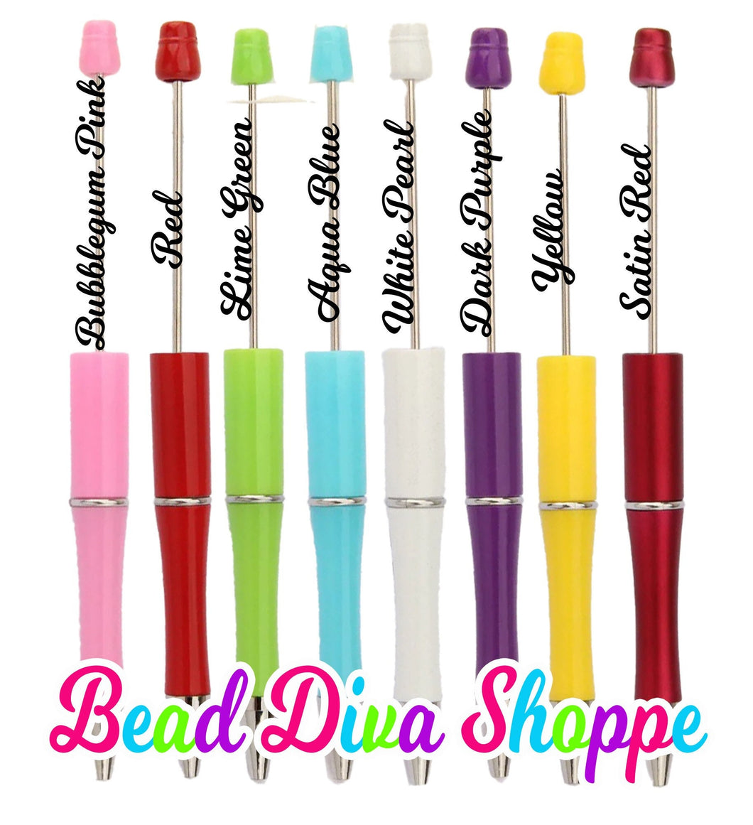 SET of 2 - COLORFUL PENS- 8 Colors to Choose From - Beadable Pens - Colorful - Supplies