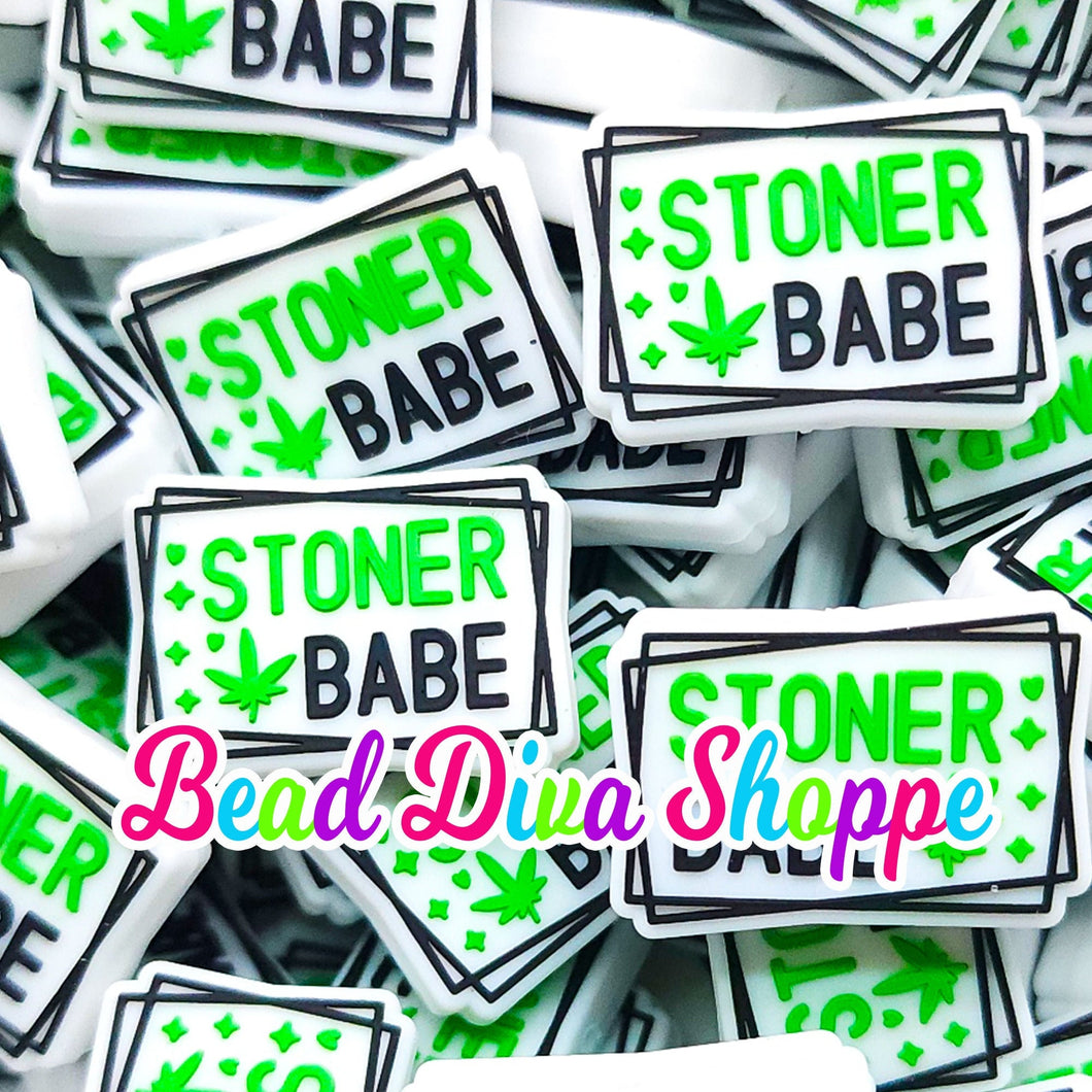 Set of 2 - 20mm x 30mm - STONER BABE -  Focal Beads - for Diy - Craft - Jewelry Making Supplies