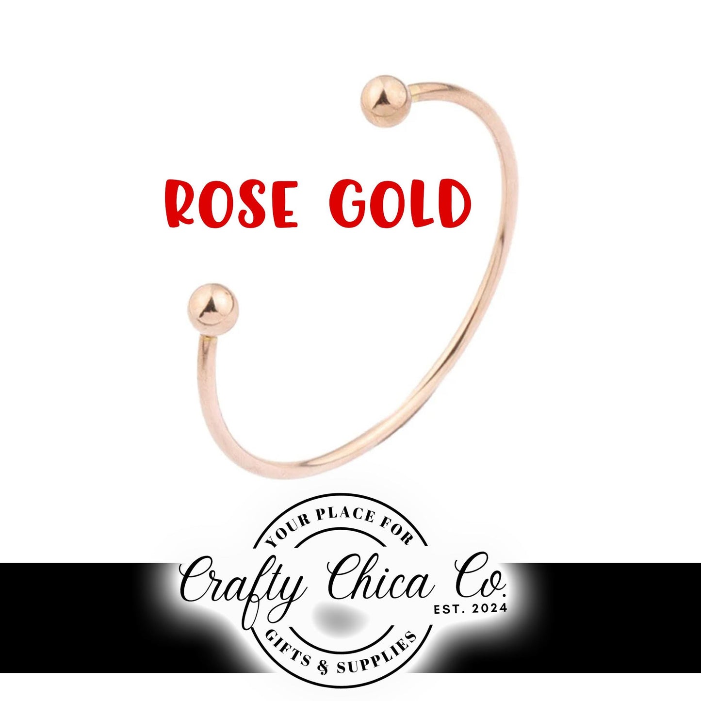 60mm - 3 Colors to Choose from - ROSEGOLD / SILVER / GOLD Beadable Bangle Bracelets - Diy Jewelry Making - Gifts