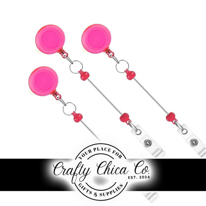 BEADABLE BADGE REELS - Hot Pink - Beadable - Supplies - Diy Jewelry Making - Perfect Gifts for Nurses