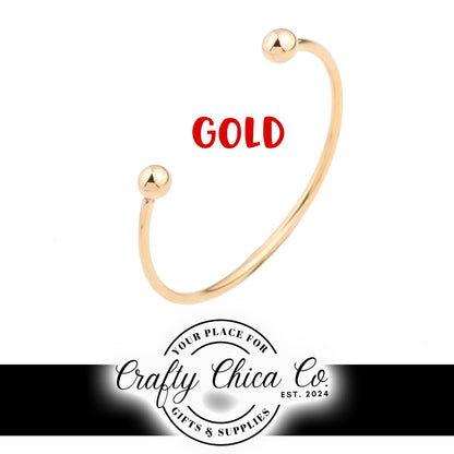 60mm - 3 Colors to Choose from - ROSEGOLD / SILVER / GOLD Beadable Bangle Bracelets - Diy Jewelry Making - Gifts