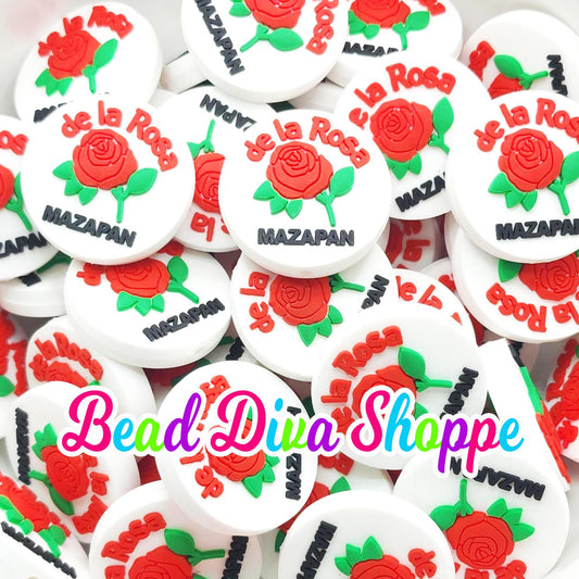 Set of 2 - 32mm - MAZAPAN DELA ROSA - Focal  Beads - Diy Jewelry Making - Beaded Pens - Keychains - Bracelets