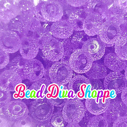 12mm - Set of 10 - LIGHT PURPLE - Rhinestone Rondelle Crystal Round Loose Spacer Beads