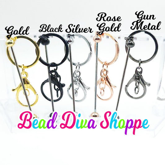 BEADABLE KEYCHAINS - 7 Colors to choose from - Beadable - Supplies - Diy Jewelry Making - Perfect Gifts