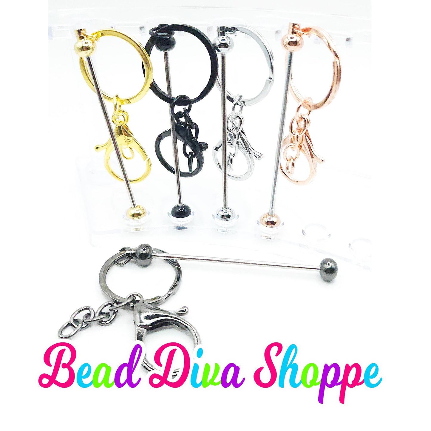 BEADABLE KEYCHAINS - 7 Colors to choose from - Beadable - Supplies - Diy Jewelry Making - Perfect Gifts
