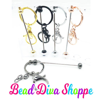 BEADABLE KEYCHAINS - 7 Colors to choose from - Beadable - Supplies - Diy Jewelry Making - Perfect Gifts