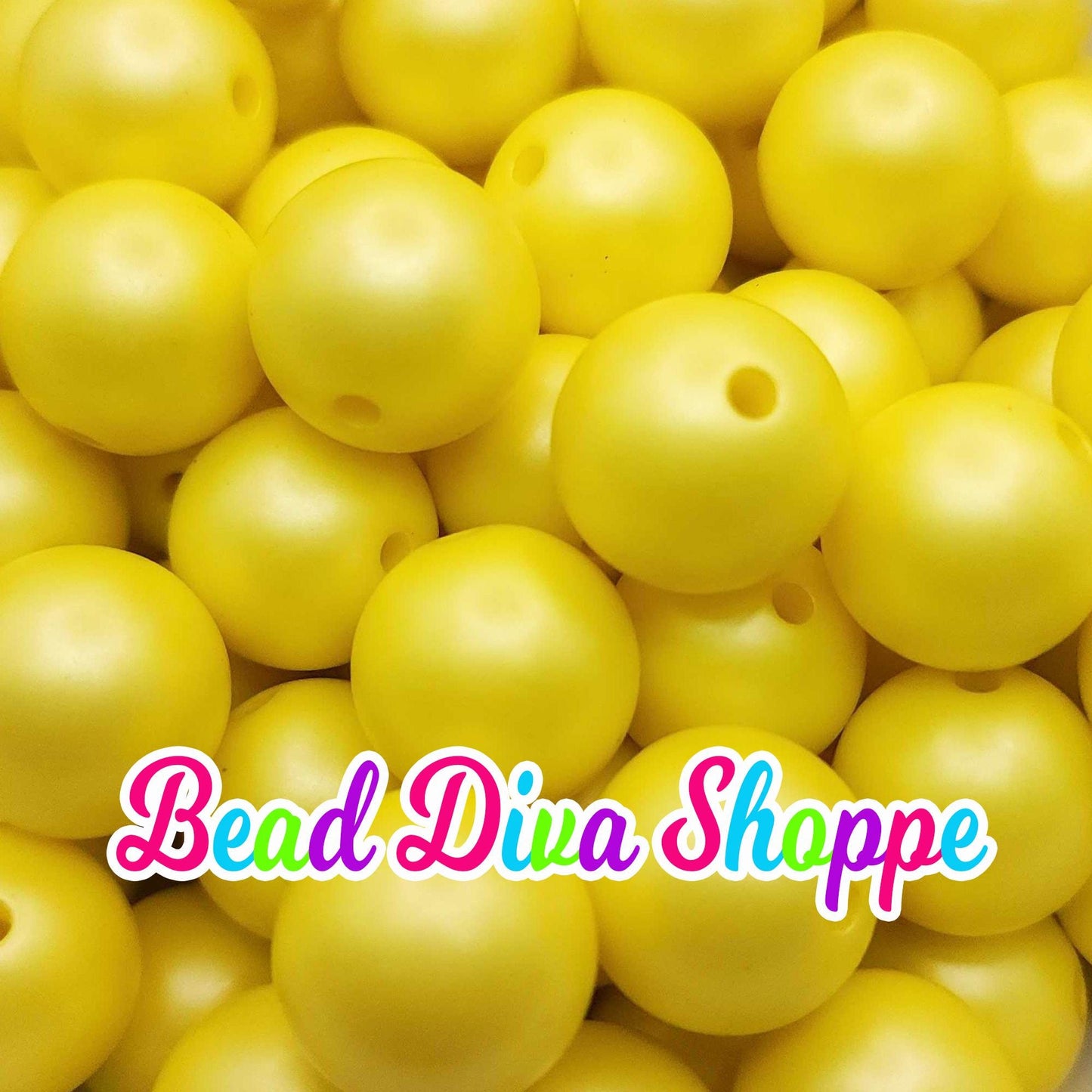20mm - YELLOW MATTE PEARL - Chunky Bubblegum Beads - Round Acrylic Beads for Diy and Jewelry Making Supplies