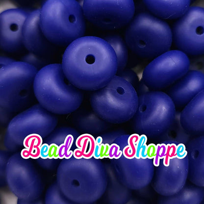Set of 10 - NAVY BLUE - 14mm Silicone Abacus Beads - DIY Jewelry Making - Beaded Pens - Keychains - Bracelets
