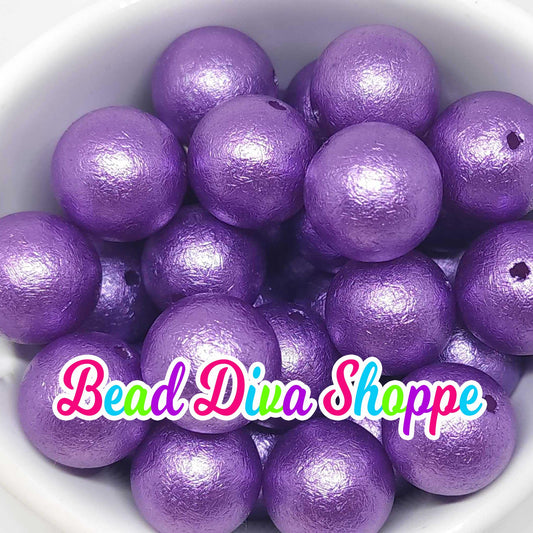 20mm - DARK PURPLE Wrinkle beads - Bubblegum - Round Acrylic Beads for Diy and Jewelry Making Supplies