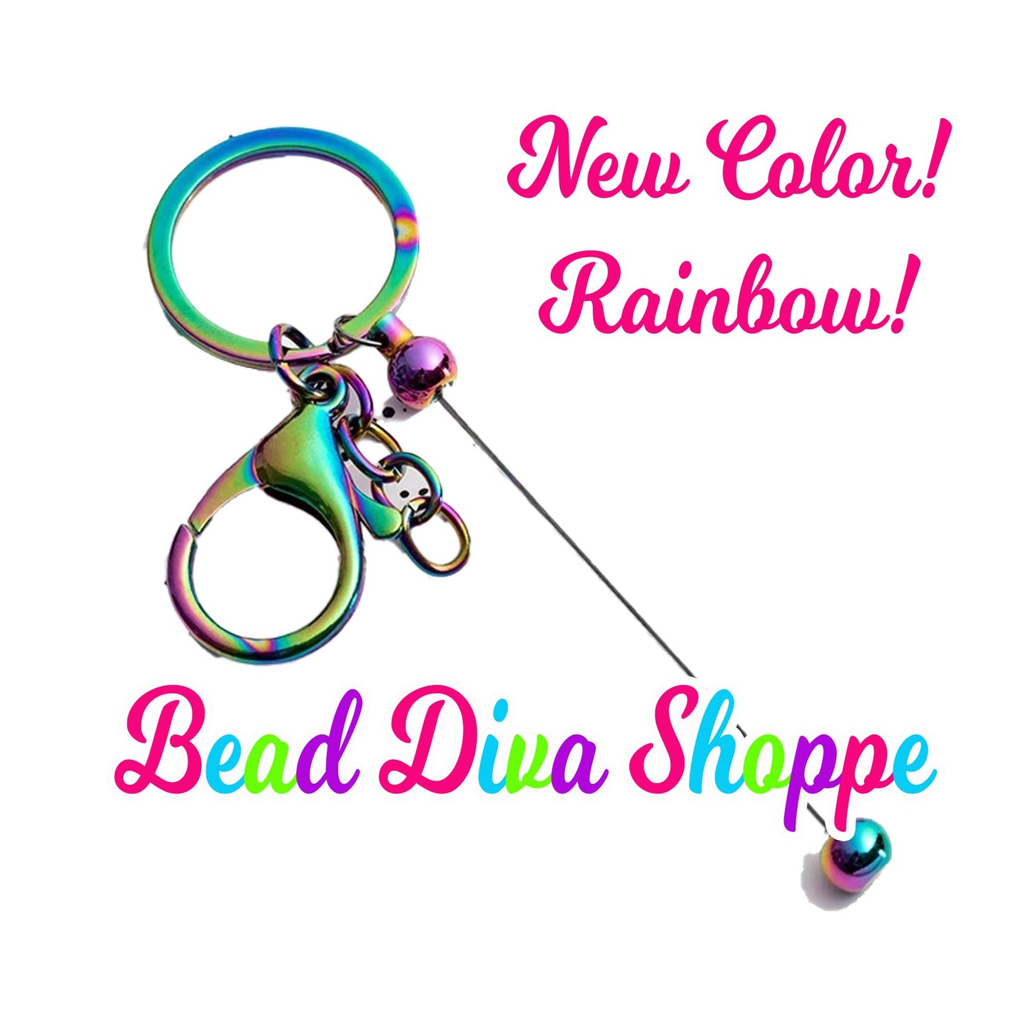 BEADABLE KEYCHAINS - 7 Colors to choose from - Beadable - Supplies - Diy Jewelry Making - Perfect Gifts
