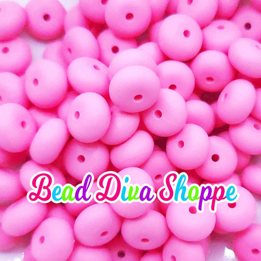 14mm - Set of 10 - BABY PINK - Abacus Rondelle Round Loose Spacer Beads
