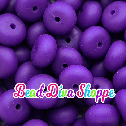14mm - Set of 10 - GRAPE PURPLE - Abacus Rondelle Round Loose Spacer Beads