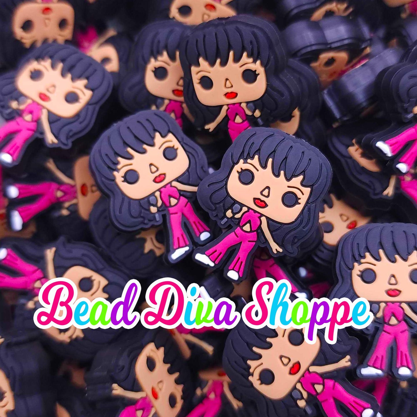 Set of 2 - 29mm x 22mm - Tex Mex Latina - Focal Beads - Diy Jewelry Making - Beaded Pens - Keychains - Bracelets