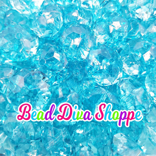 Set of 10 - 22mm - BLUE - Transparent Faceted Rondelle Beads for Diy and Jewelry Making Supplies